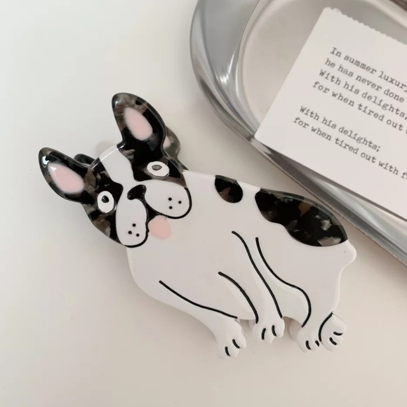 NEW Dog French Bulldog Animal Hair Claw Clip - Picture 1 of 14